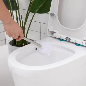 Четка за тоалетна | Гъвкава дюза за почистване на тоалетната чиния | Четка за почистване на тоалетната чиния в банята с мека четка, Co